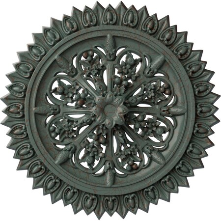 Ekena Millwork Lariah Ceiling Medallion (Canopies up to 1 3/8"), 24 3/4"OD 1 3/8"ID x 3 1/4"P, Cloud Burst Crackle CM24LACBC
